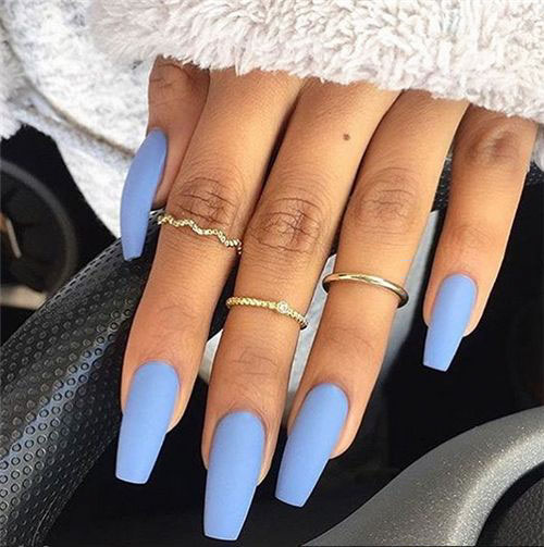 Nails With Blue