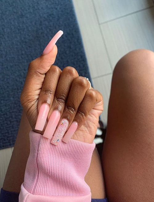 Wide Square Acrylic Nails