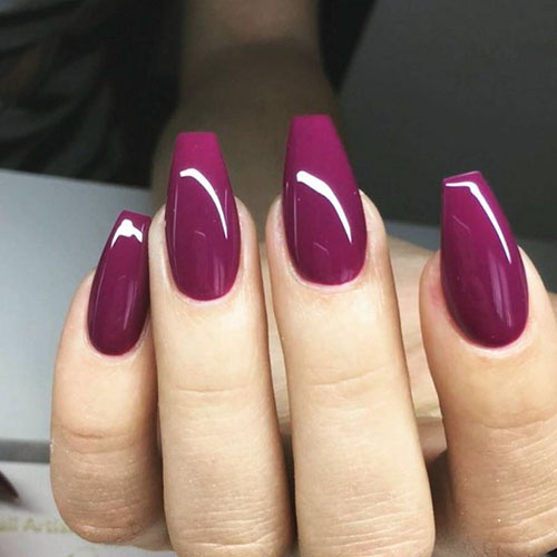 Solid Color Acrylic Nails