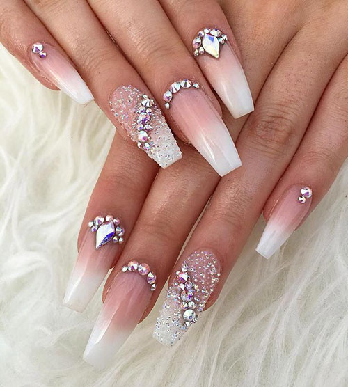 Nails With Diamonds On Them