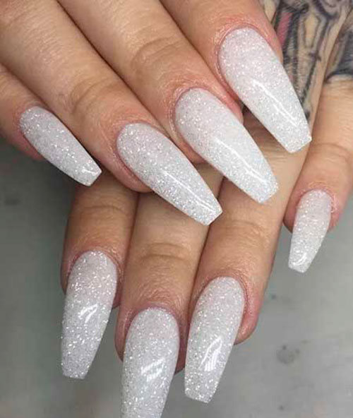 Acrylic Nails With Silver