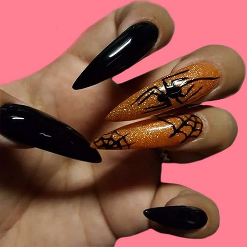 Halloween Nails Spider Web