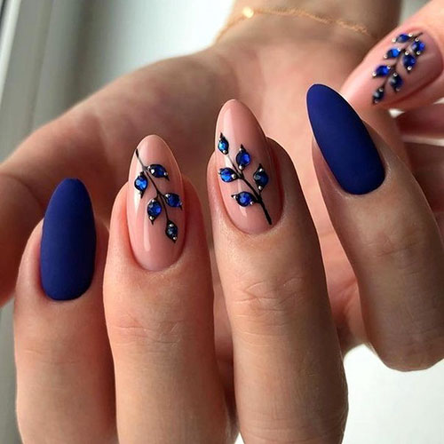 Nails With Blue